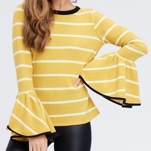 MUSTARD BELL SLEEVE TOP